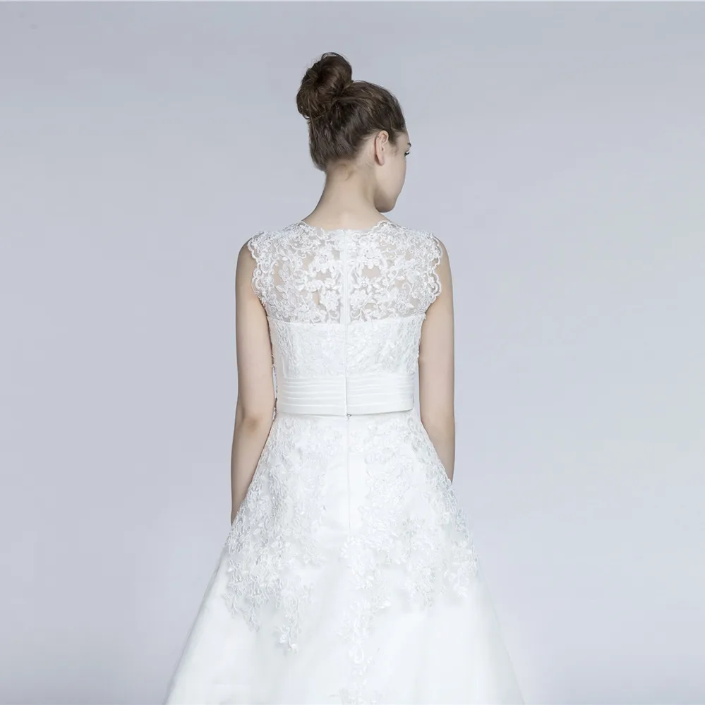 Vestido De Noiva белые свадебные платья цвета слоновой кости 2 в 1 плюс размер аппликация кружева со съемным пышное свадебное платье со шлейфом платье невесты