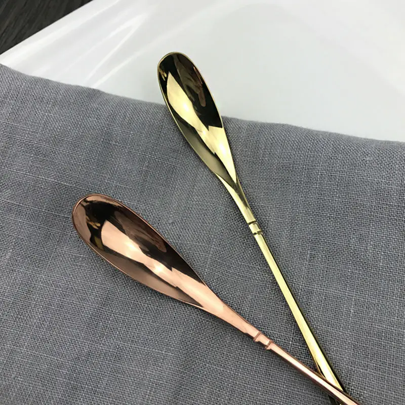 Медовая ложка из чистой меди для смешивания с длинной ручкой кофейная латунные