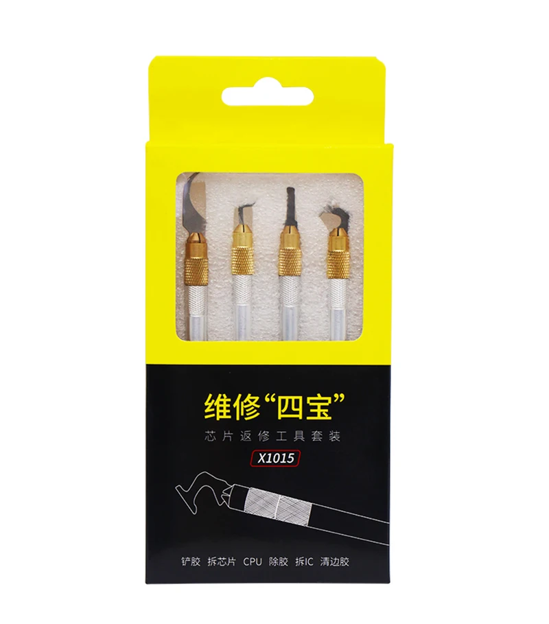 

4 IN 1 Tool Knife for Rework of Mobile Phone Mainboard Maintenance Chip Edge Scraping Glue Shovel Black Glue Cleaning Knife