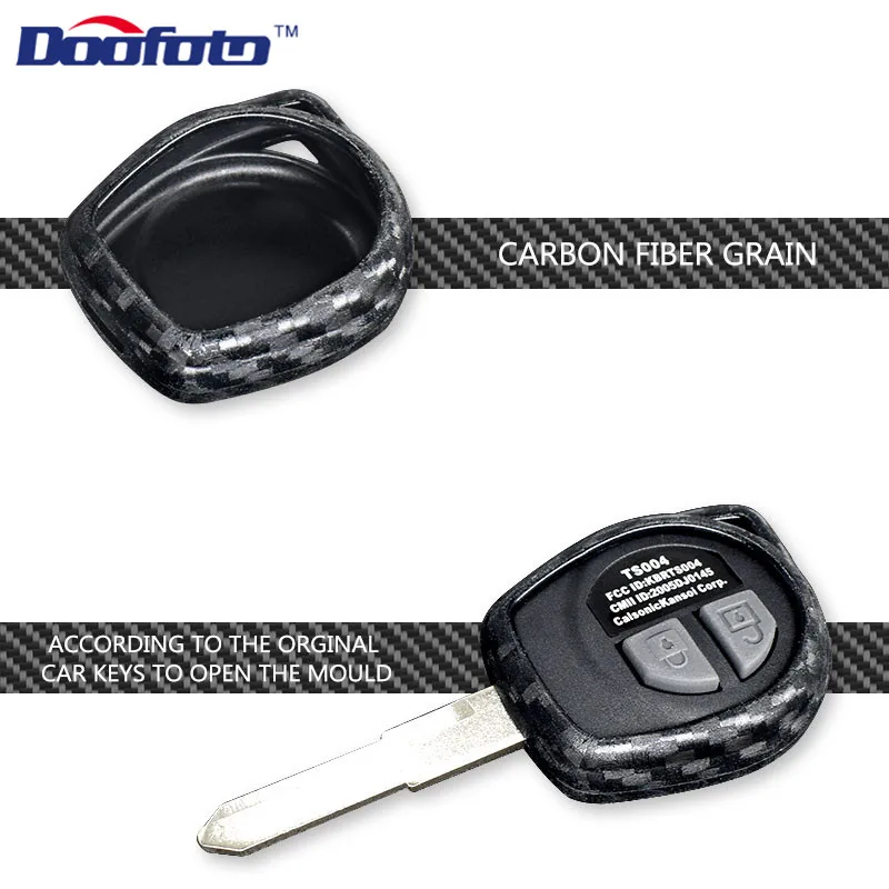 Doofoto Carbon Fiber Grain Car Key Covers Case For Suzuki SX4 Swift Liana Grand Vitara Ignis Jimny Styling Auto Accessories | Автомобили и