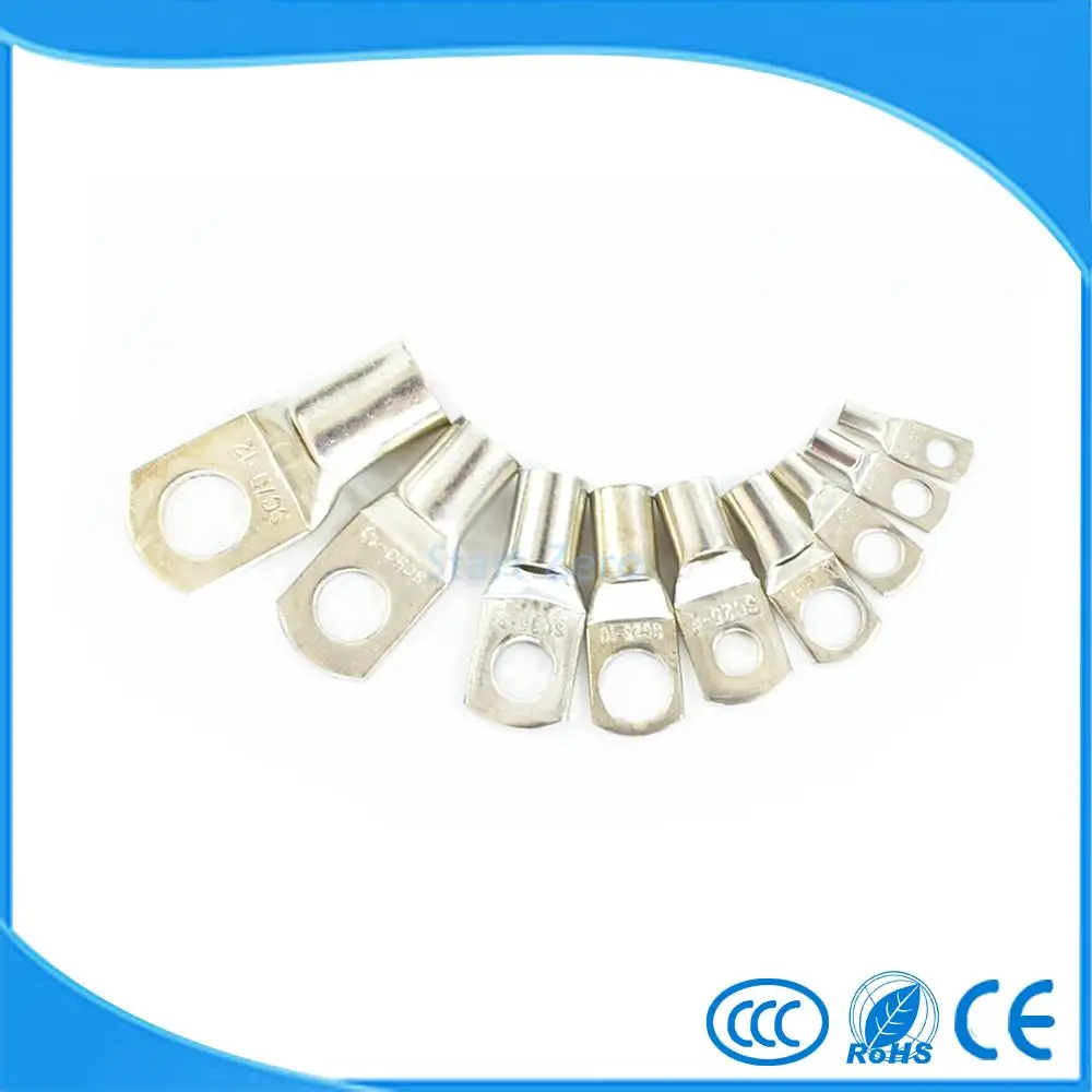 

10/50/100pcs SC 6-5 Bolt Hole Tinned Copper Cable lugs Battery Terminals 6mm wire