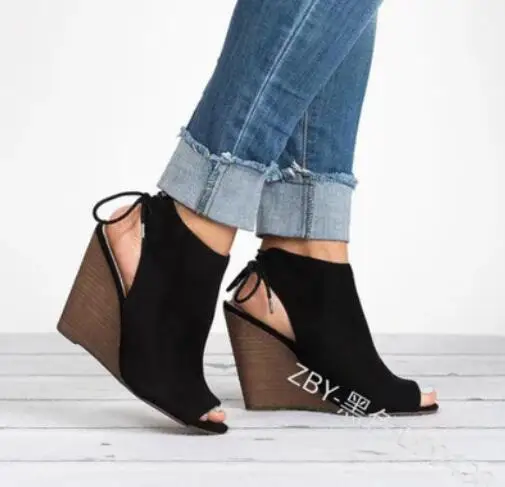 Chaussure/женские пикантные сандалии гладиаторы на танкетке Туфли лодочки высоком