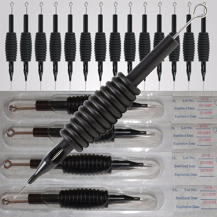 Одноразовые ручки для тату 3/4 &quot(19 мм) 60 шт. 3 RL набор ручек с иголками|tattoo grip tube|tattoo