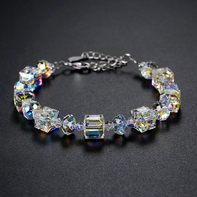 BAFFIN Цветные Разноцветные бусы, ювелирные наборы, кристаллы от Swarovski, серебряное ожерелье с подвесками-кубиками, висячие серьги, браслет для женщин
