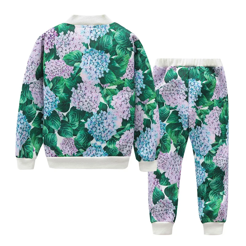 Комплект одежды для маленьких девочек с длинным рукавом и принтом винограда|girl