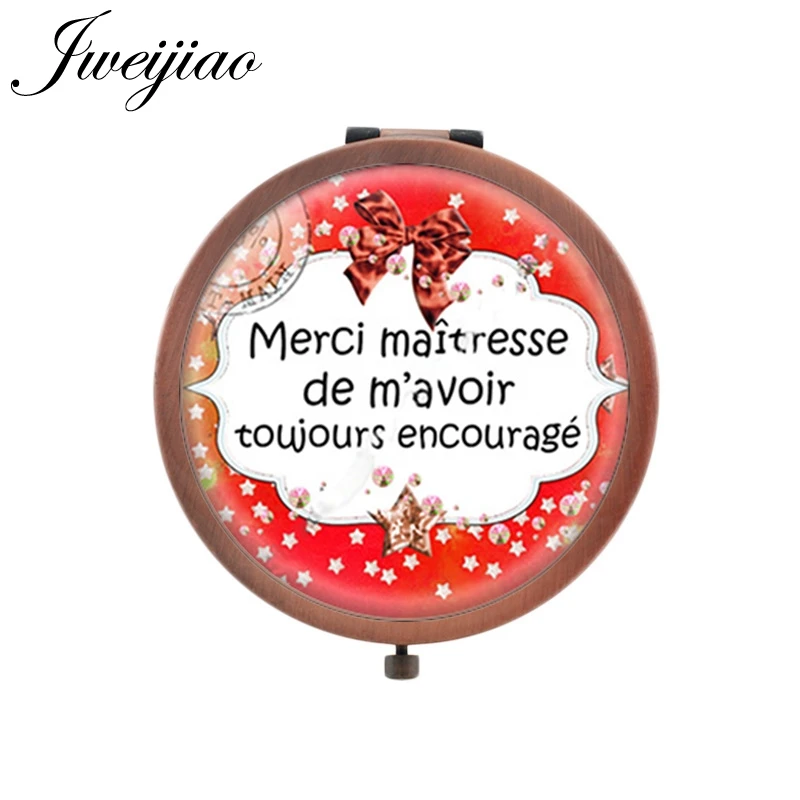 JWEIJIAO Merci Maitresse Брендовое компактное зеркало красота здоровье французская буква ручное зеркало маленькие зеркала для женщин CT290