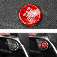 bbqfuka carbon fiber car engine start stop button cover set trim sticker for alfa romeo giulia stelvio accessories car styling