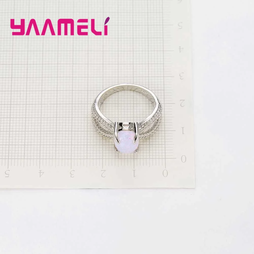 Женские двухслойные кольца на палец с принтом серебро 925 пробы опал ювелирное