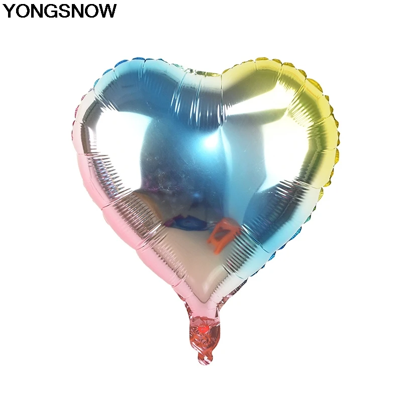 YONGSNOW цветной Радужный фольгированный шар в виде звезды сердца круглых цифр для