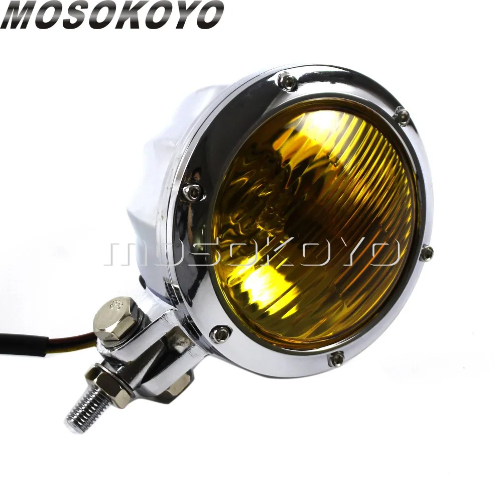 

Chrome H4 12V 55/60W HI/LO Beam Motorcycle 4.5" Headlight Daytime Running Light for Harley Dyna Touring Chopper Cafe Racer