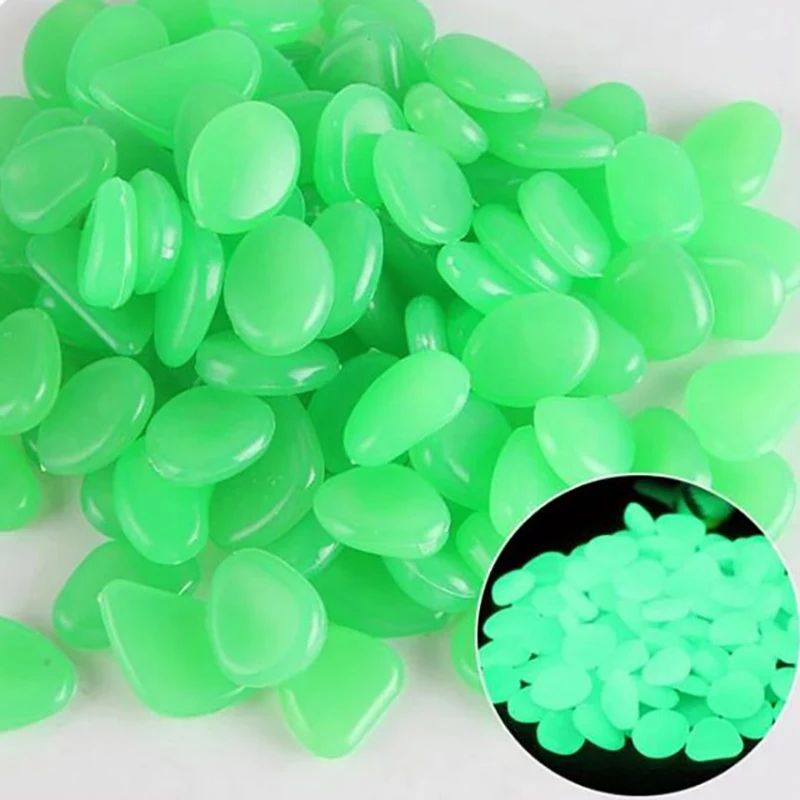 Green 50 шт./компл. фосфоресцирующие галька для дома и сада все электронные аквариум бассейна дома Украшения светящиеся галька Декор поставки - Цвет: Green