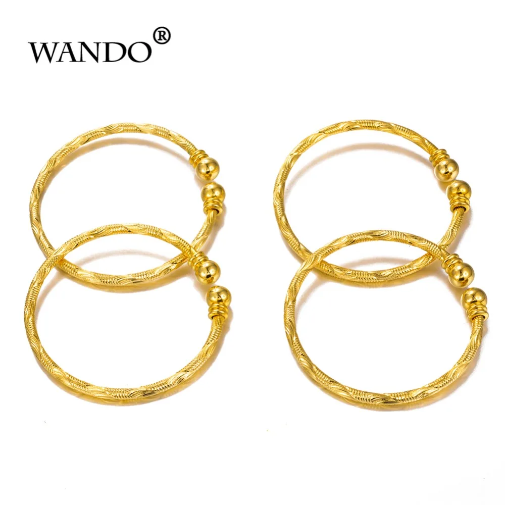 WANDO 4 шт./лот 24k золотые украшения Африки браслет в дубайском стиле подарки для