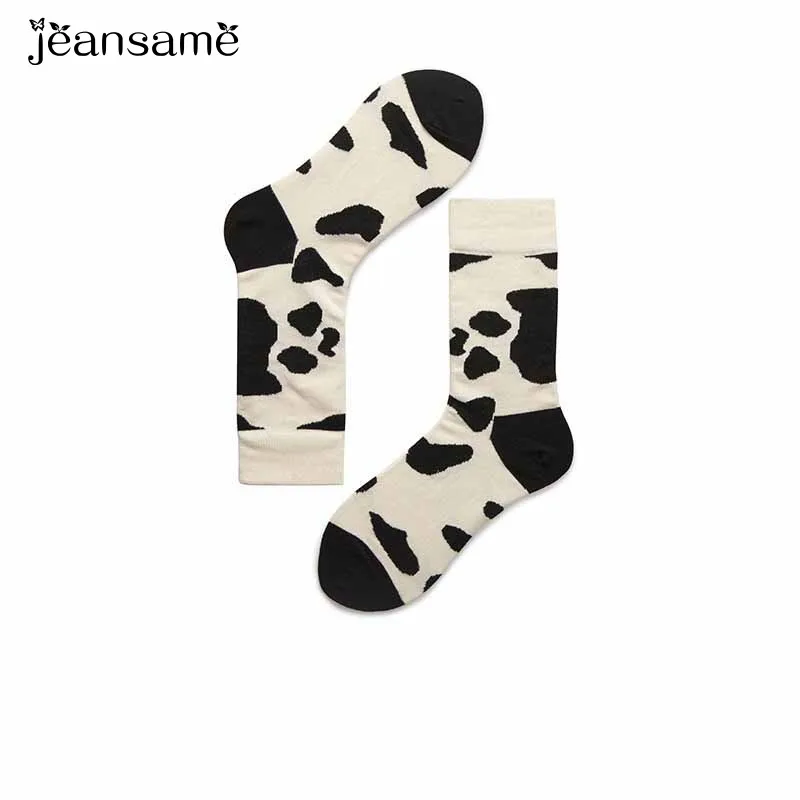 Dairy Cow Comfortable Cotton Socks Stylish Casual lover Breathable Blend elastic Warm Wear Resistant lady thermal harajuku lot | Женская
