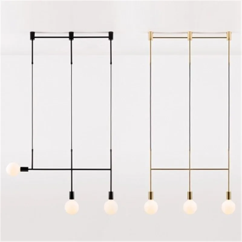 Nordic Designer Creative Personality Chendelier Simple Modern Art Living Room Bedroom Bar Bedside Wrought Iron Line Chandelier | Лампы и