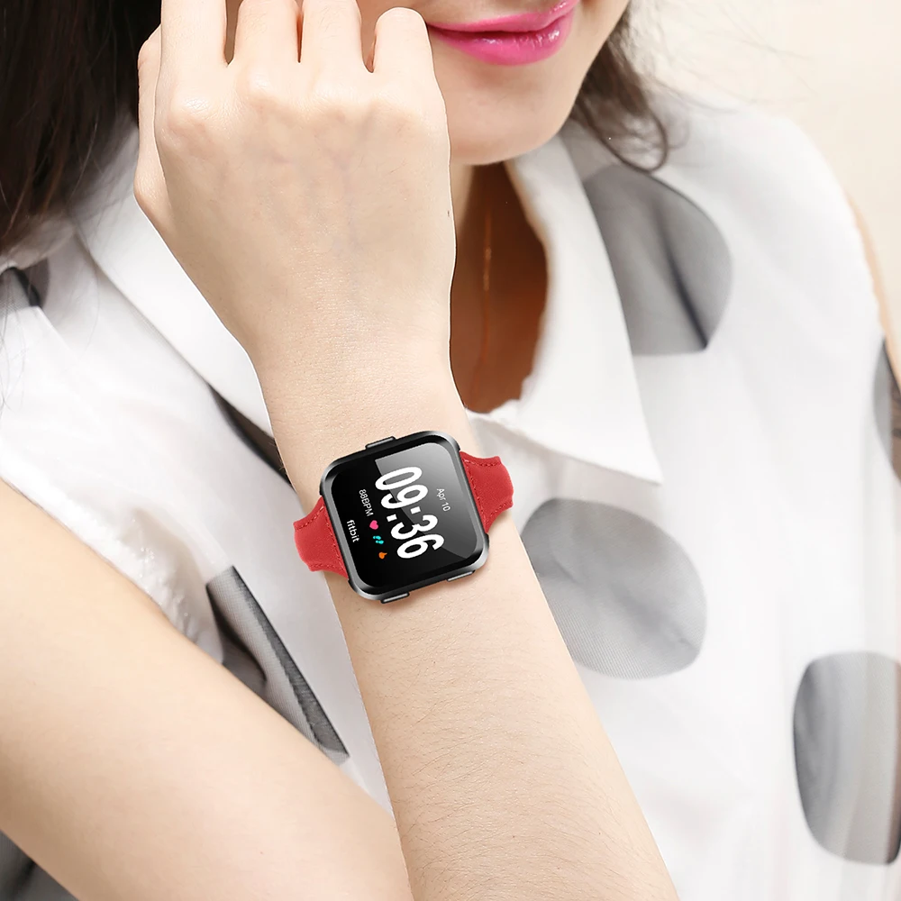 Кожаный ремешок для часов Fitbit Versa умный Браслет цветной спортивный сменный
