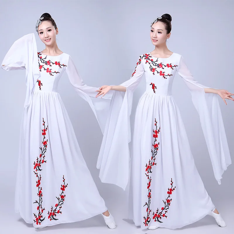 Chinese folk dance costumes classical fan stage wear national clothes ancient of China costume DD1946 | Тематическая одежда и