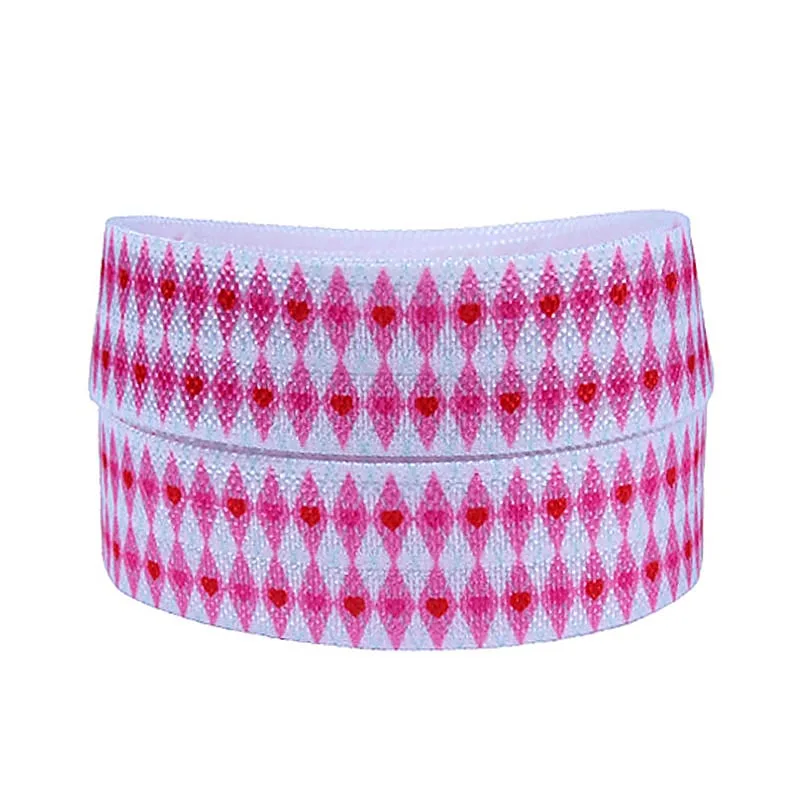 

Бесплатная доставка розовые узоры с бриллиантами на День святого Валентина эластичные складные аксессуары для волос