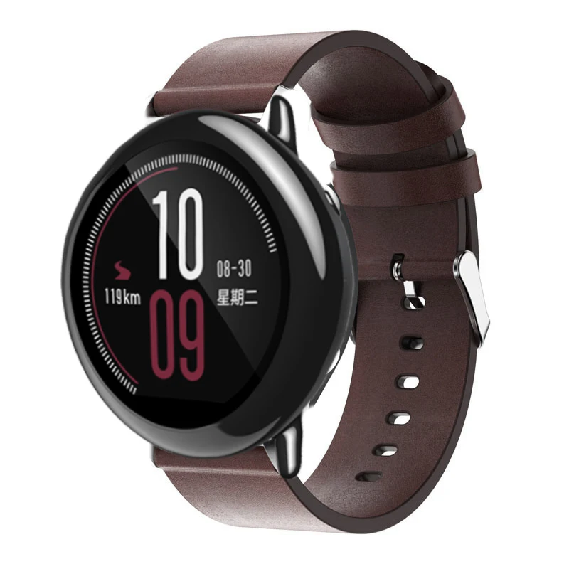22 мм смарт-часы ремешок для Xiaomi Huami Amazfit Pace из натуральной кожи ремешок для Xiaomi Amazfit Stratos 2 2S Ремешок для ремня