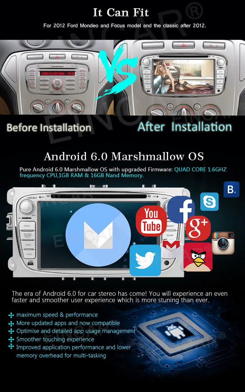 7 &quotAndroid 6 0 Автомобильный DVD стерео плеер gps CANBUS для Focus/Galaxy/Mondeo/S Max|car dvd stereo|car playercar