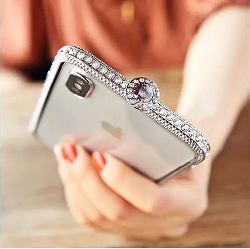 Silver Роскошный блестящий металлический бампер с бриллиантами для iPhone XS Max XR X 6 6S 7 8 Plus, чехол, модные блестящие хрустальные стразы, рамка, чехол s, чехол - Цвет: Silver