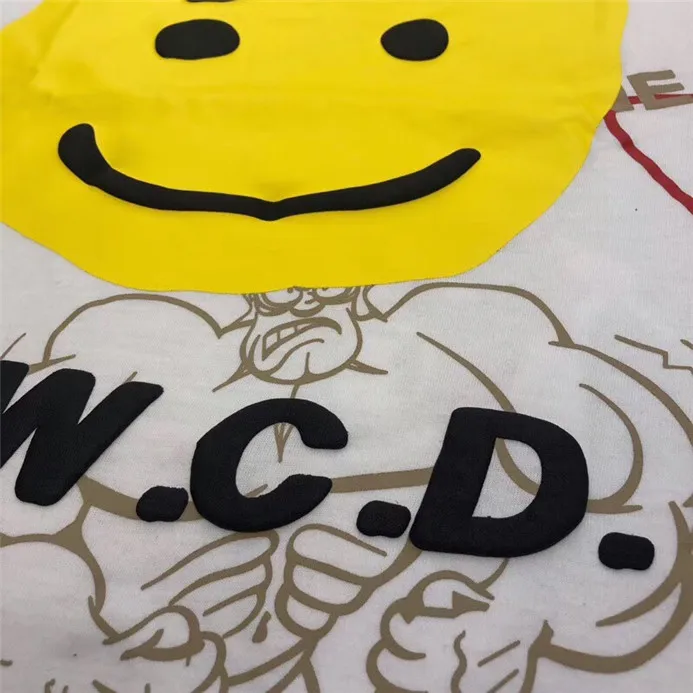 CPFM футболка Smile Face W. W. C. D. Логотип ручная роспись граффити принт Kanye West ASTROWORLD Трэвиса Скотта футболки мужские свободные футболки