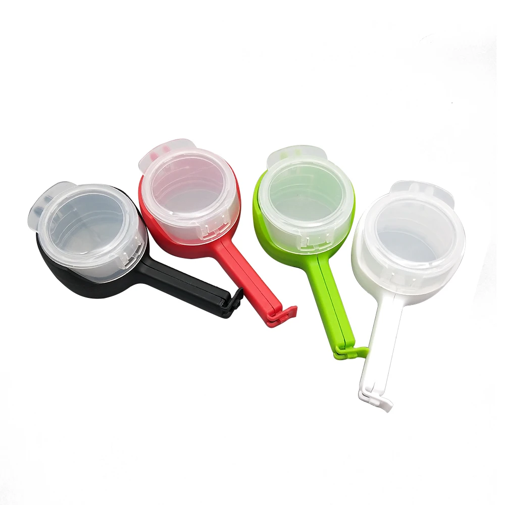 Seal Pour Food Storage Bag Clip Snack Sealing Clips Food Sack Sealer Clamp with Lid Discharge Nozzle Home Travel Kitchen Gadgets