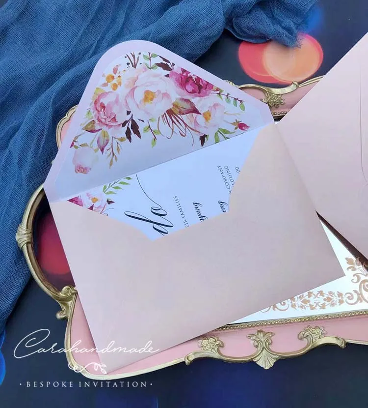 Цветочное Свадебное приглашение rсвп карта с подробной информацией CA0761|Открытки