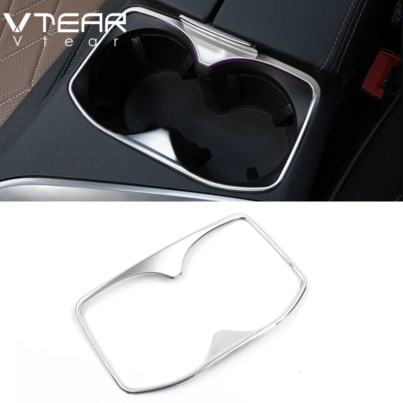 

Vtear For Peugeot 3008/ GT 5008/GT Interior Chrome accessories Cup Holder Trim Cover Frame stainless steel decoration 2021-2018