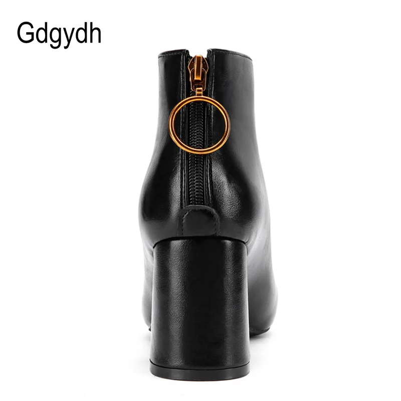 Женские кожаные ботинки Gdgydh на высоком каблуке с резиновой подошвой осень
