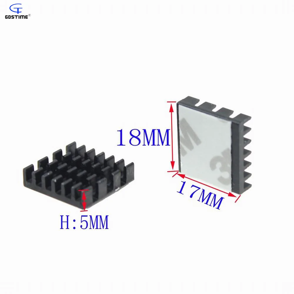 Алюминиевый радиатор Gdstime для ЦП 12 шт. 18x17x5 мм ИС VGA ОЗУ памяти охлаждающий кулер с