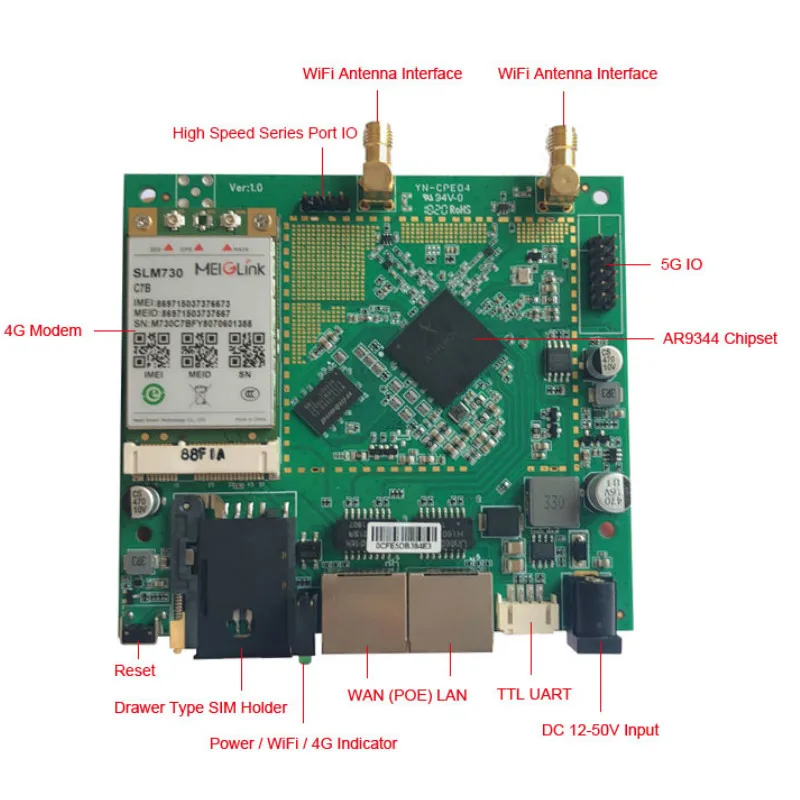 OEM/ODM Quality AR9344 DDR2 64MB 3G 4G Wifi Wireless Board / PCBA computer wire rj45 connector | Компьютеры и офис