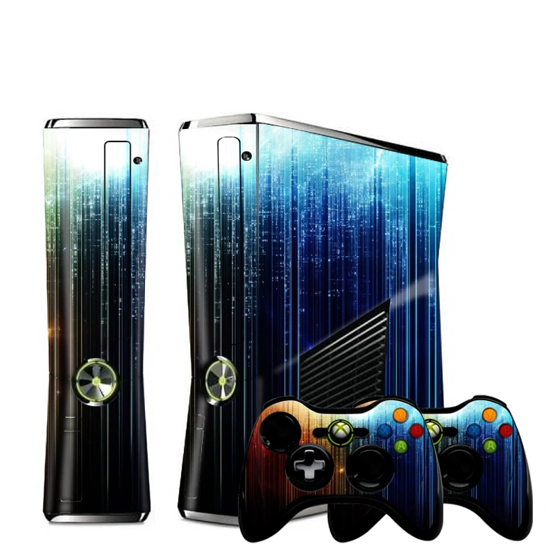 Виниловый чехол для консоли Microsoft Xbox 360 SLIM с 3d-изображением коричневого дерева