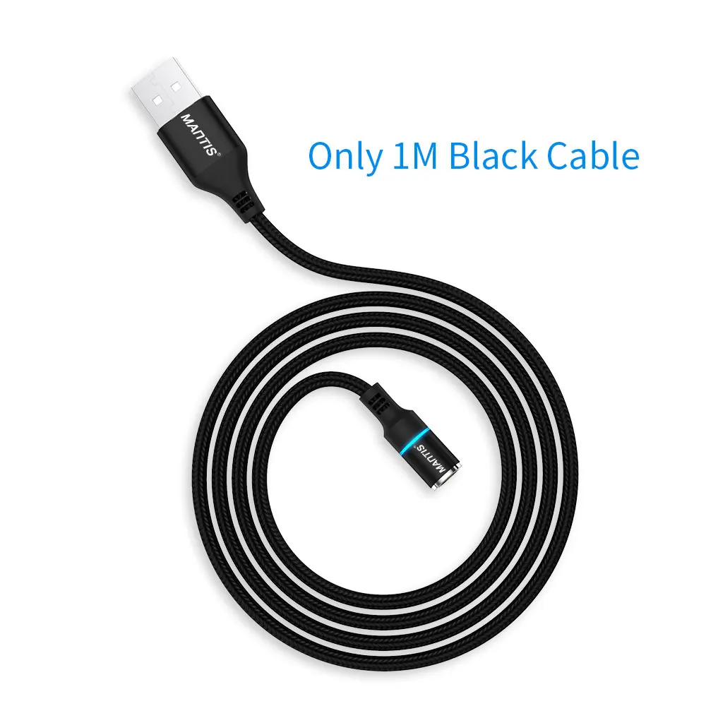CableBlack MANTIS 3A Магнитный зарядный Micro Usb кабель для samsung S7 провод для быстрой зарядки Магнитный кабель huawei Xiaomi Redmi 4X Note 4 5 - Цвет: CableBlack