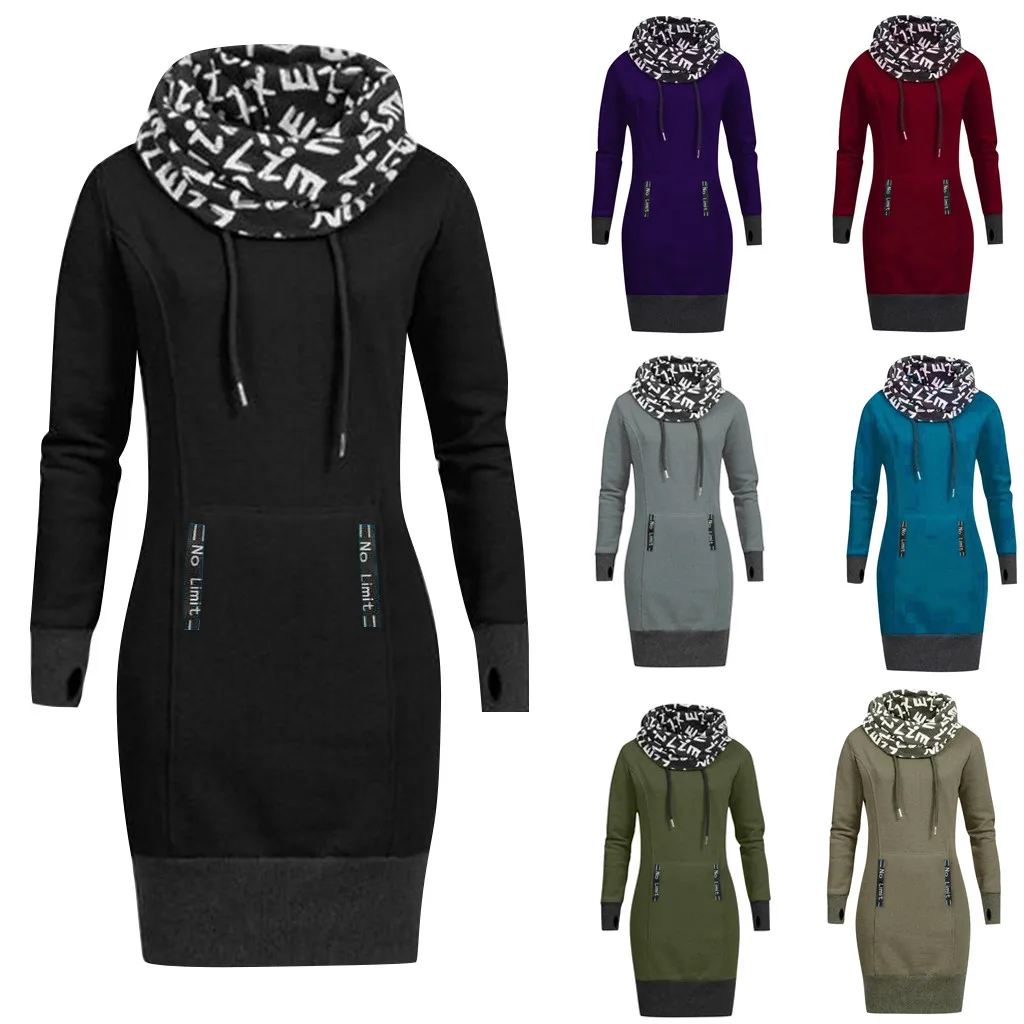 Женское платье с длинным рукавом повседневное облегающее мини-платье буквенным