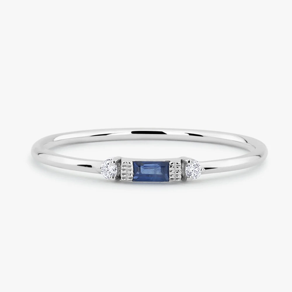 White Gold Blue ZHOUYANG, тонкие кольца для женщин, Элегантные мини, 3 цвета, кристалл, OL, желтый, розовый, золотой, серебряный цвет, рабочий подарок, модное ювелирное изделие KCR065 - Цвет основного камня: White Gold Blue