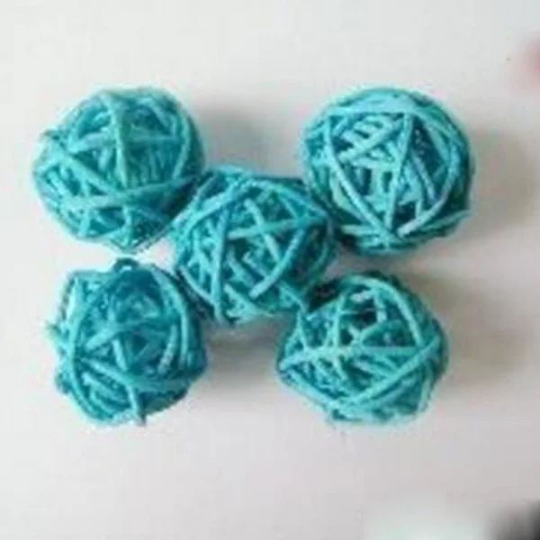 5 см многоцветные 10 шт. Ротанговые шарики DIY Сепак Мячи takraw домашние украшения и Рождество/День рождения/свадьба украшения детские игрушки - Цвет: Light Blue