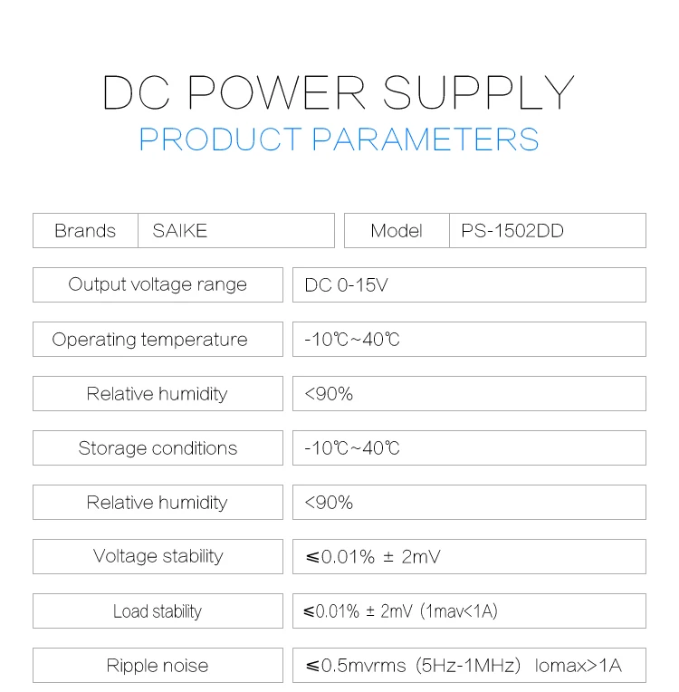 SAIKE 1502DD ремонт сотового телефона DC Регулируемый источник питания регулятор напряжения Регулируемый источник питания 15 в 2A 220 В