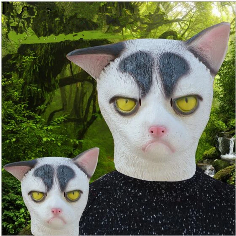 Новый латексный забавные вечерние котенок Кот Том маски животных Костюм Гарфилд