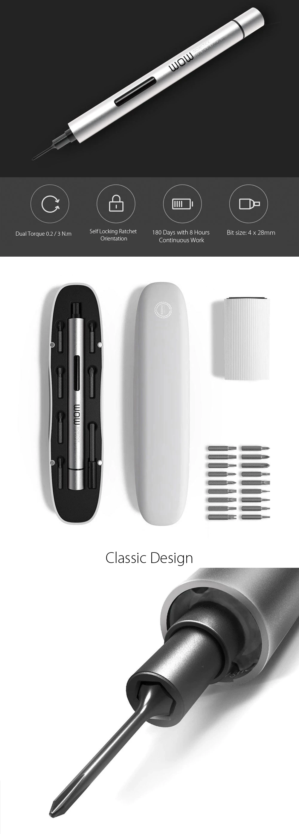 Xiaomi Wowstick 1FS обновленный 18 бит Электрический алюминиевый корпус с светодиодный DIY Набор инструментов для ремонта устройств