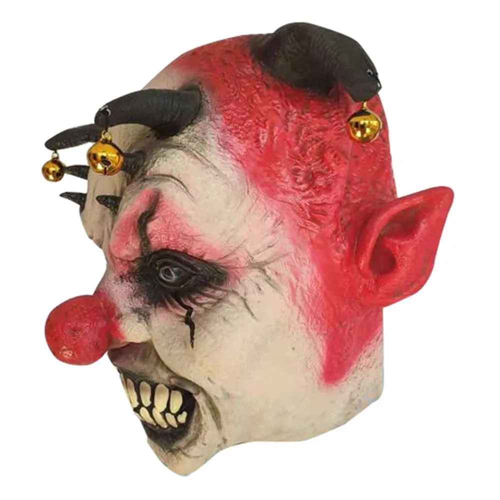10000 клоун латексная маска на все лицо большой рот красные волосы нос Косплей ужас