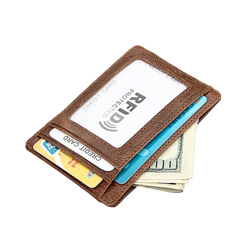 Rfid Корова Натуральная кожа бумажники с держателем для денег магнитный держатель