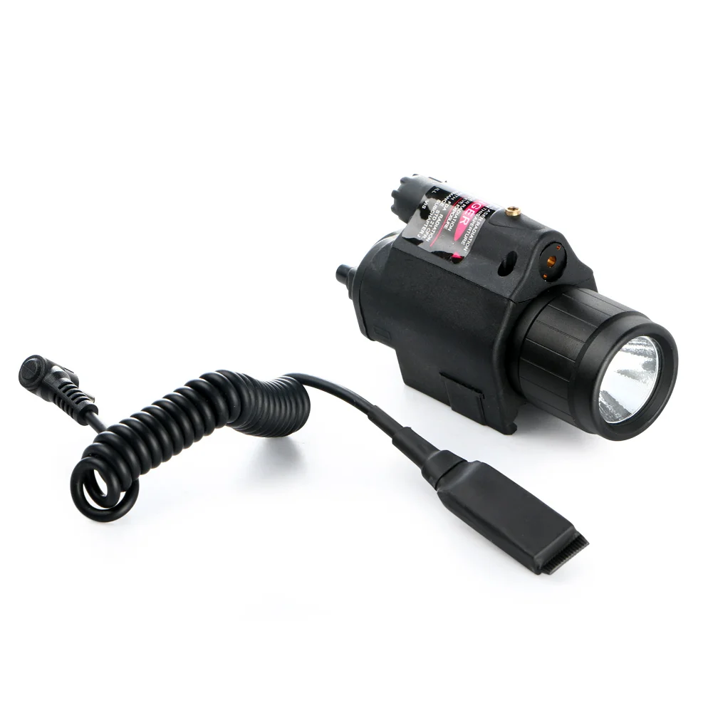 

2 in1 Tactical Insight Q5 LED 300 Lumen Red Laser Flashlight Sight Combo For Pistol Gun 3 Modes For Camping Light