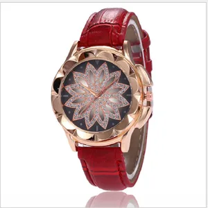 Mdnen модные женские часы с кожанным ремешком со стеклянной имитацией Резные кварцевые наручные часы для женщин и женщин