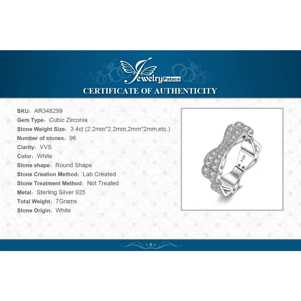 JewelryPalace CZ обручальные кольца из стерлингового серебра 925 пробы для женщин