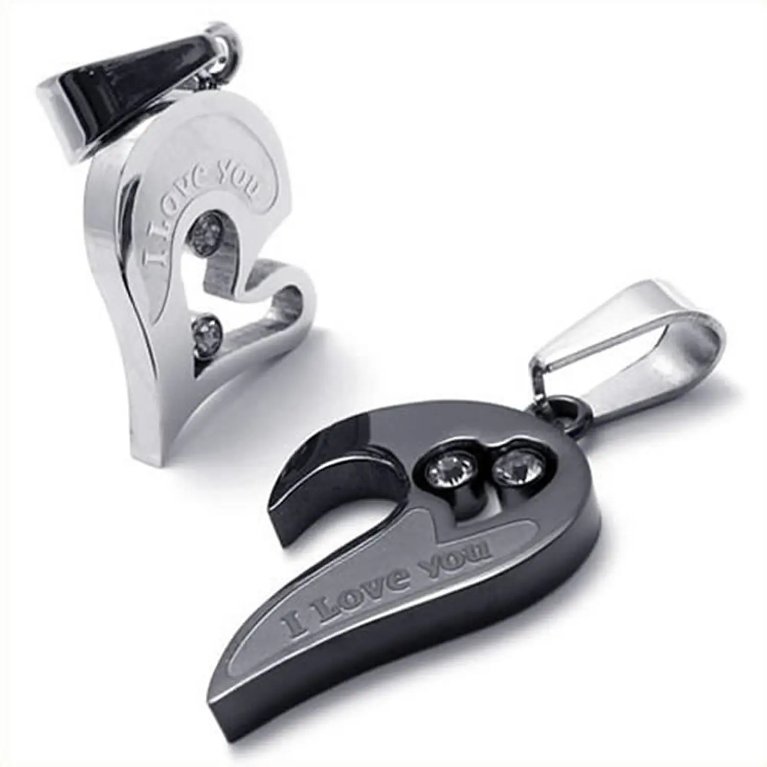 2 шт. мужские женские пары сердце Нержавеющая сталь кулон любовь Цепочки и