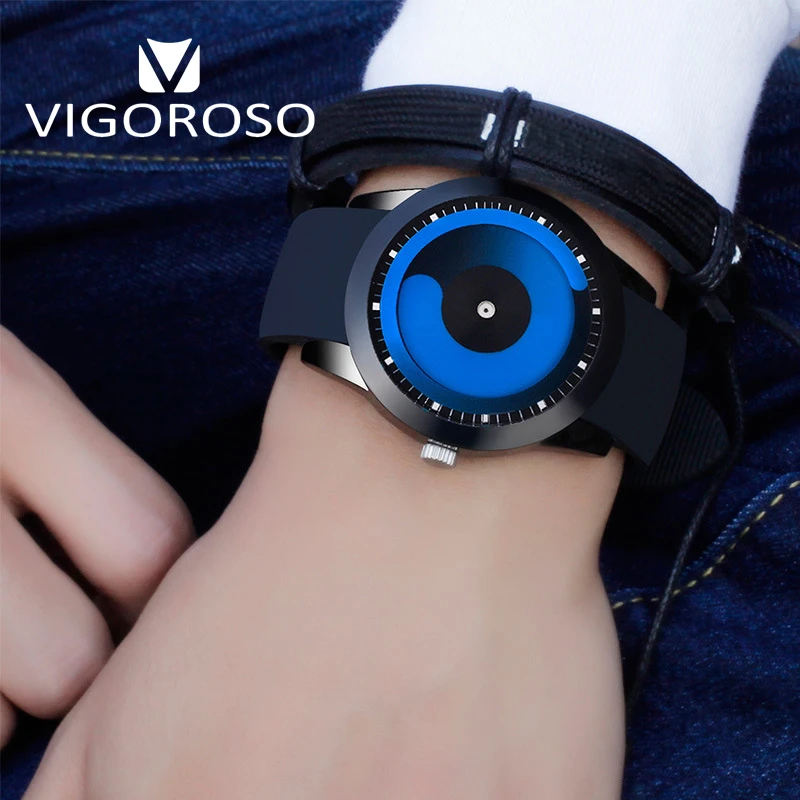 Модные брендовые наручные часы VIGOROSO крутые креативные Дизайнерские мужские и