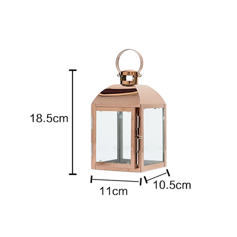 Rose Gold S Скандинавские металлические подсвечники свадебные украшения из кованого железа романтический подсвечник рождественские украшения фонарь домашний декор - Цвет: Rose Gold S