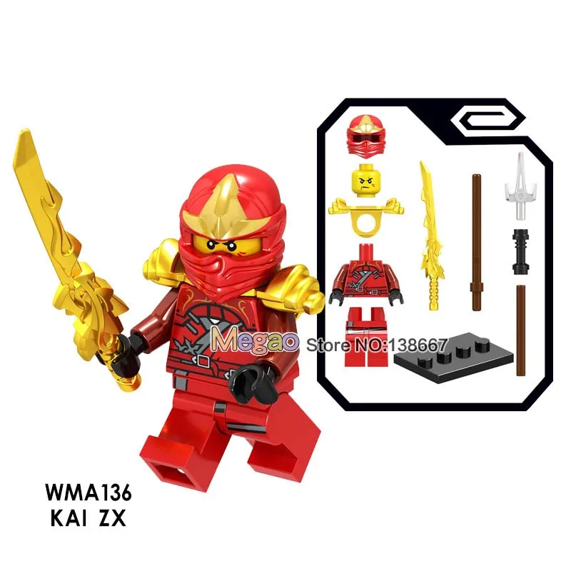 Черный Один Золотой ниндзя Зейн Коул ZX Ян Pythor Kozu Джей Ллойд золото Pyro змеи строительные блоки действие s игрушки подарок - Цвет: Черный
