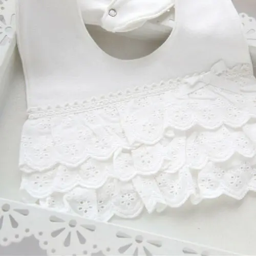 Кружевной топ с бантом для новорожденных 100% хлопок однотонный нагрудник