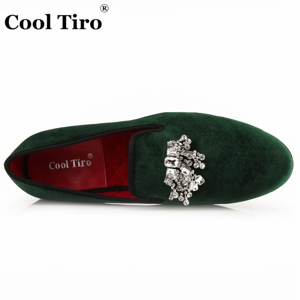 COOL TIRO/Новые Зеленые мужские модные бархатные Лоферы без шнуровки на плоской